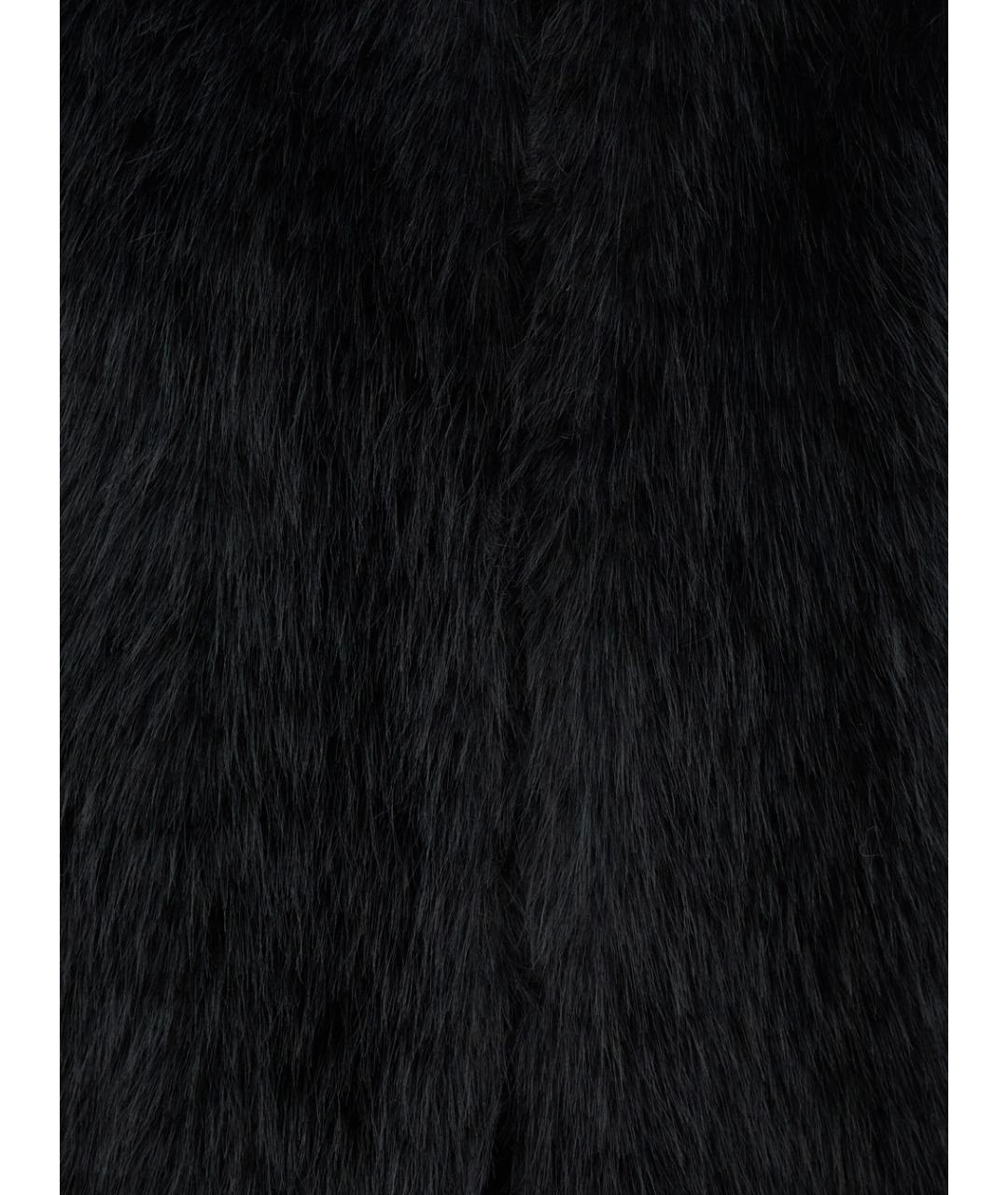 MAX MARA STUDIO Черная полиэстеровая шуба, фото 3