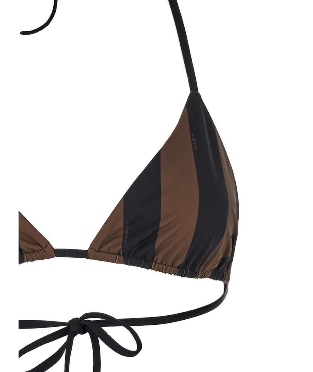 FENDI Коричневый полиамидовый купальник, фото 3