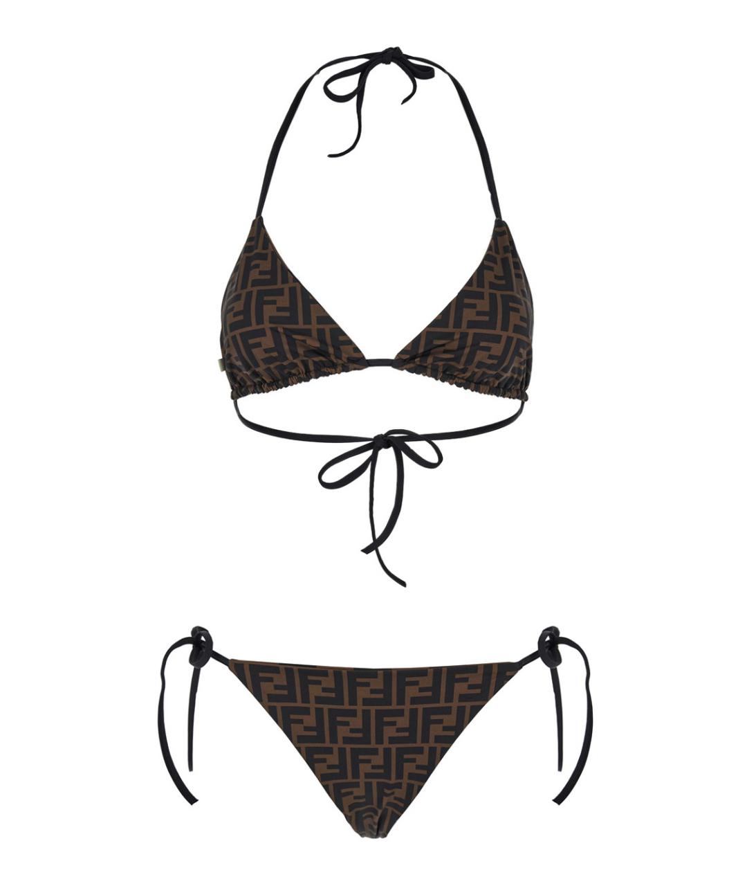 FENDI Коричневый полиамидовый купальник, фото 4