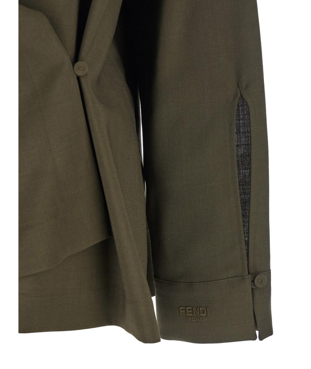 FENDI Зеленая шерстяная рубашка, фото 3