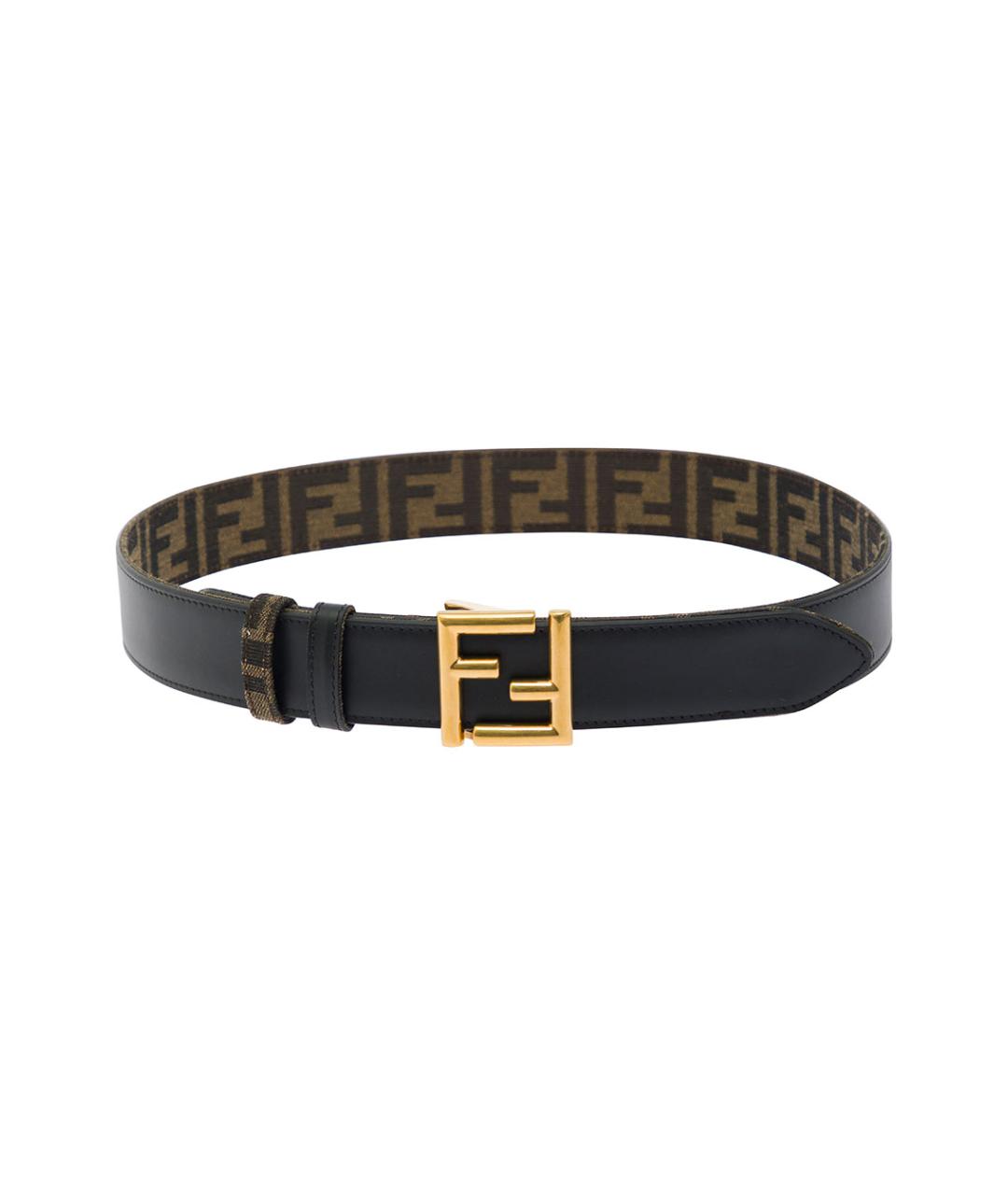 FENDI Черный кожаный ремень, фото 3