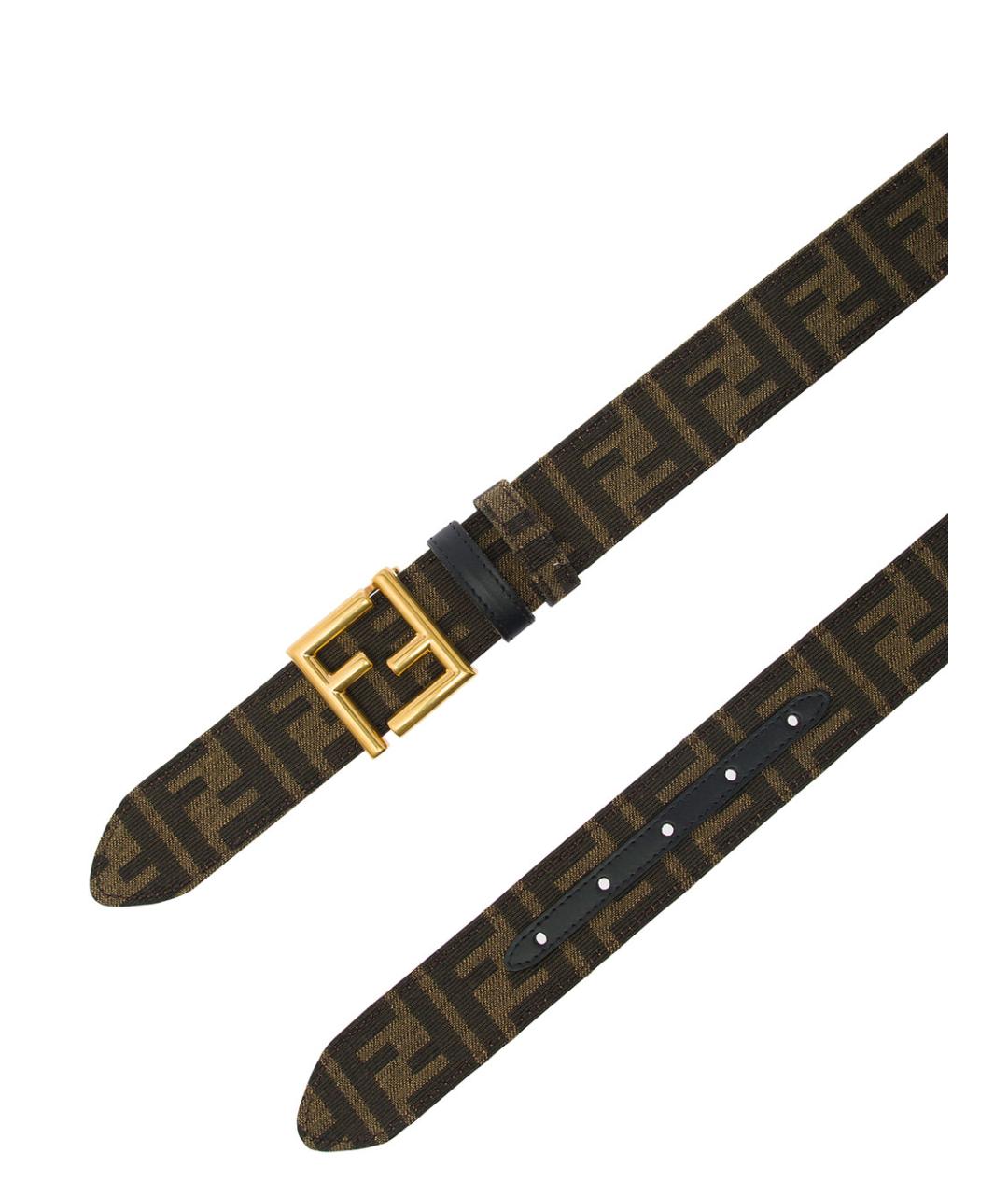 FENDI Черный кожаный ремень, фото 2