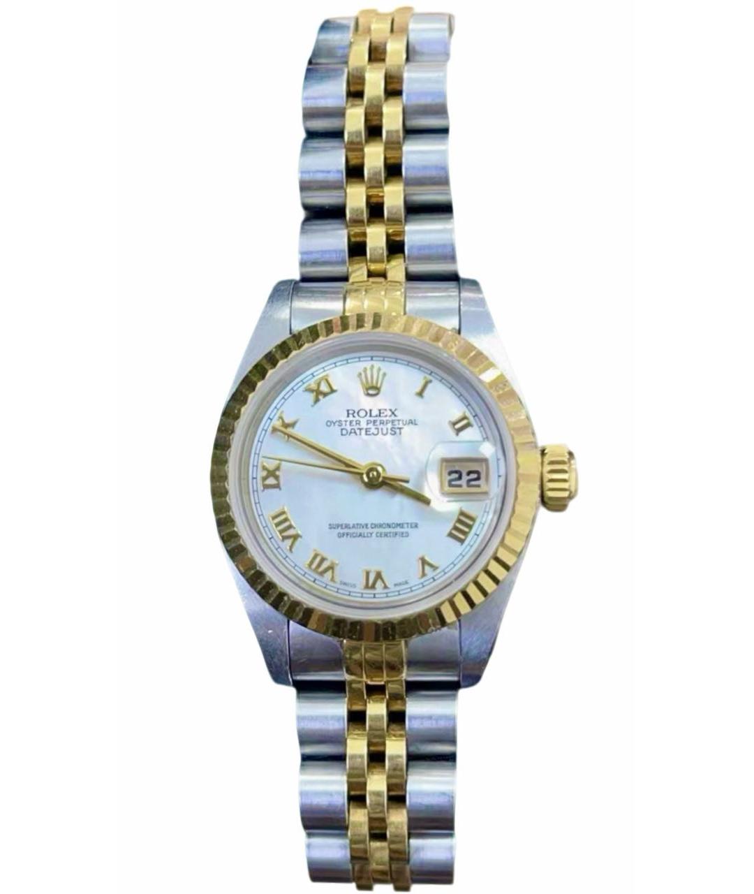 ROLEX Белые часы из желтого золота, фото 1