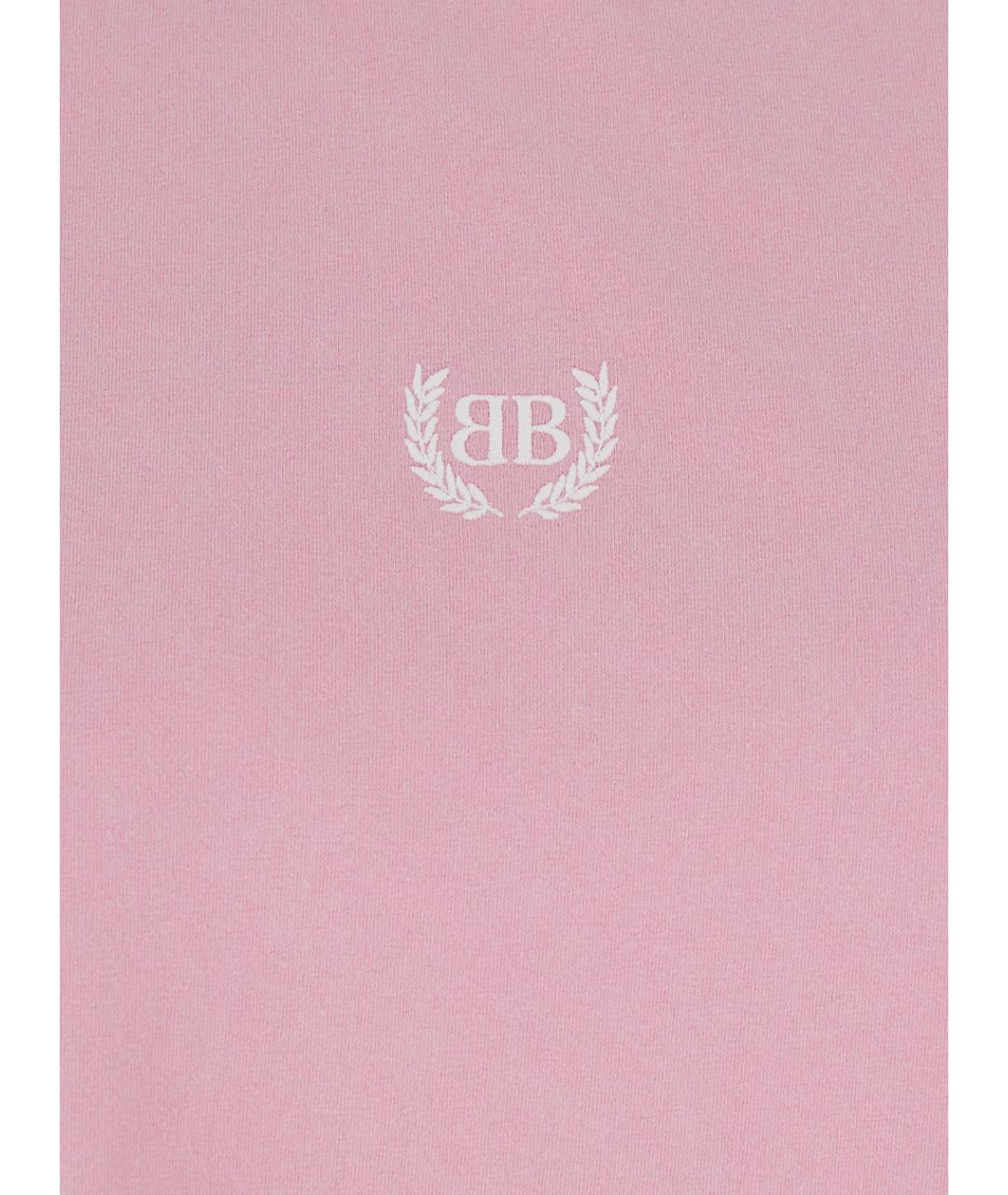 BALENCIAGA Розовая хлопковая футболка, фото 3