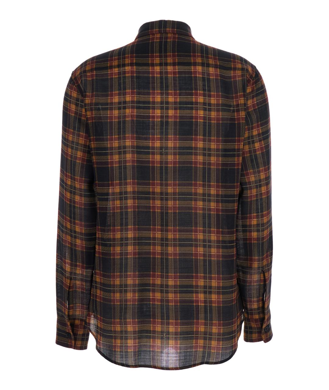 SAINT LAURENT Коричневая шерстяная рубашка, фото 2