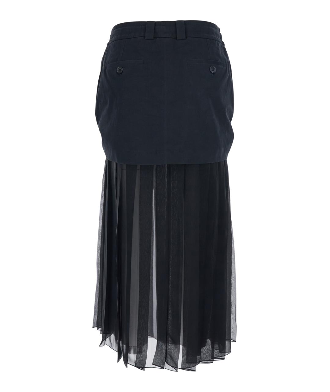 DOLCE&GABBANA Черная шелковая юбка миди, фото 2