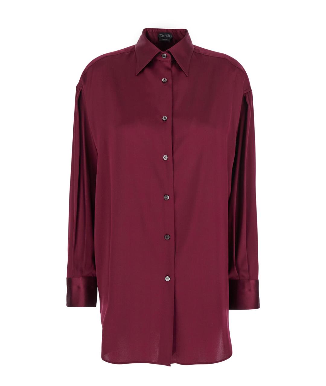 TOM FORD Бордовая шелковая рубашка, фото 1