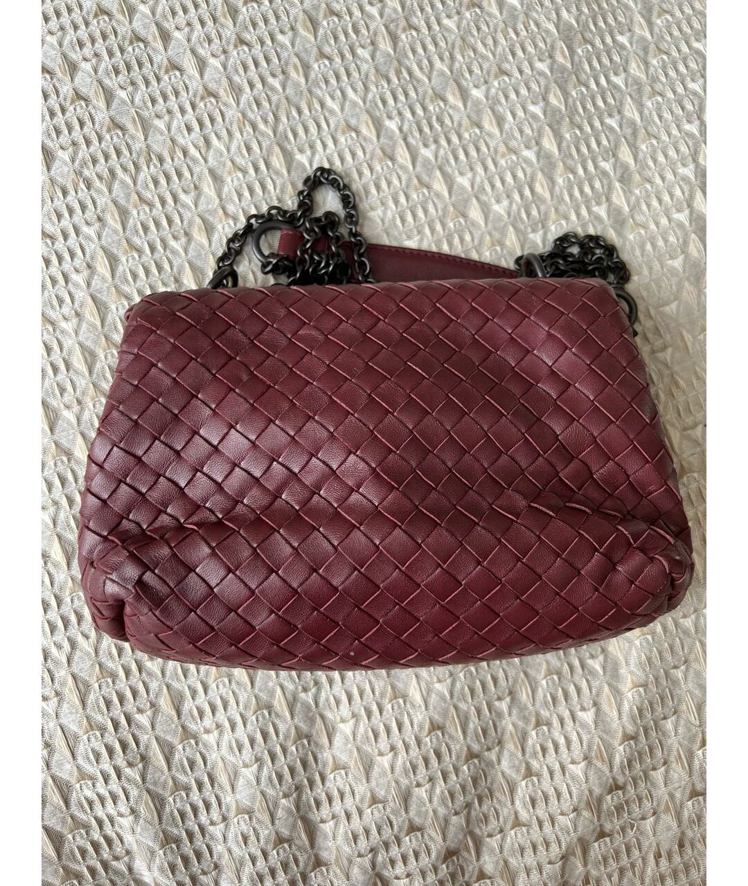 BOTTEGA VENETA Бордовая кожаная сумка тоут, фото 5