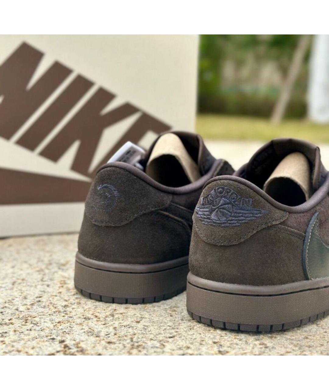 JORDAN Коричневые замшевые низкие кроссовки / кеды, фото 6