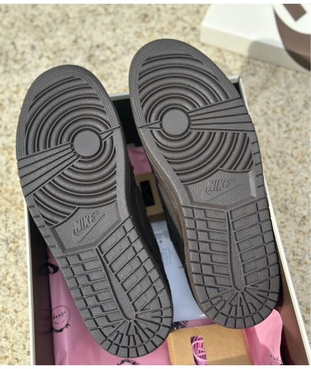 JORDAN Коричневые замшевые низкие кроссовки / кеды, фото 7