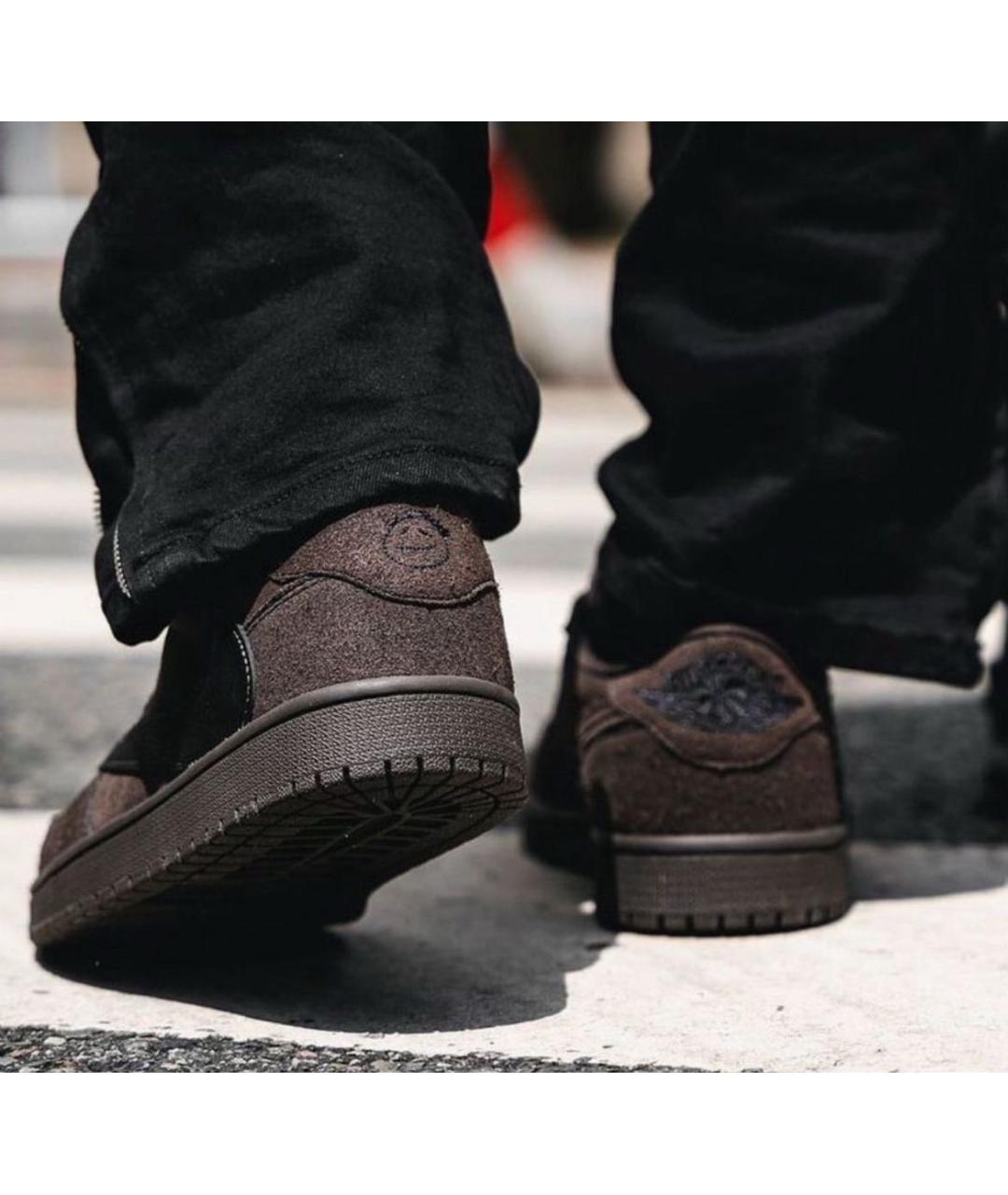 JORDAN Коричневые замшевые низкие кроссовки / кеды, фото 5