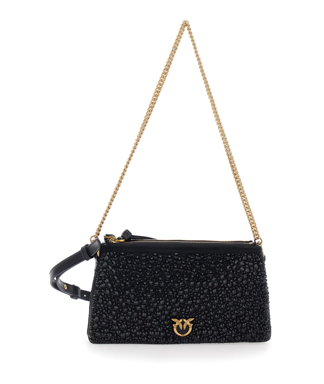 PINKO Черная синтетическая сумка через плечо, фото 1