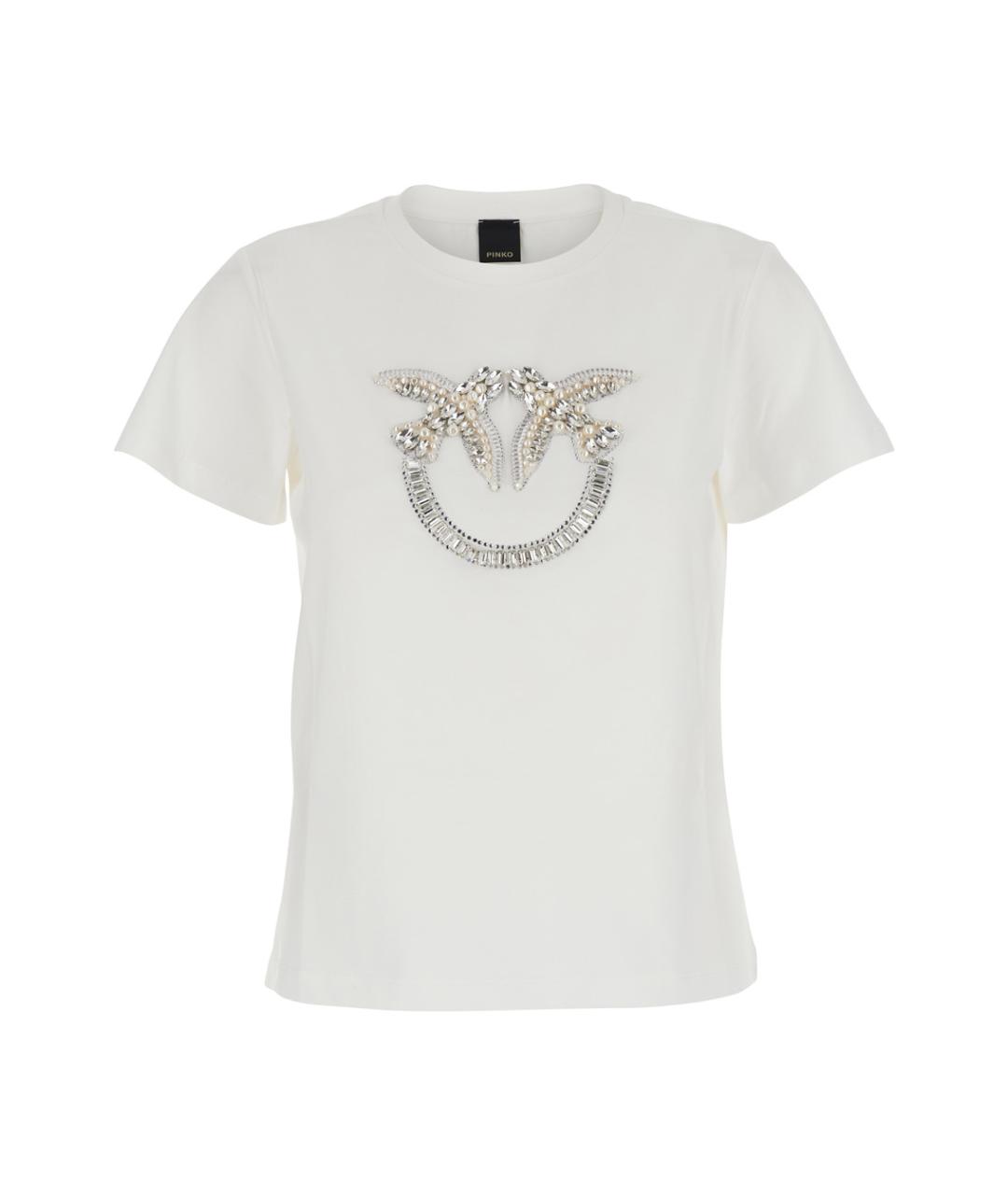 PINKO Белая хлопковая футболка, фото 1