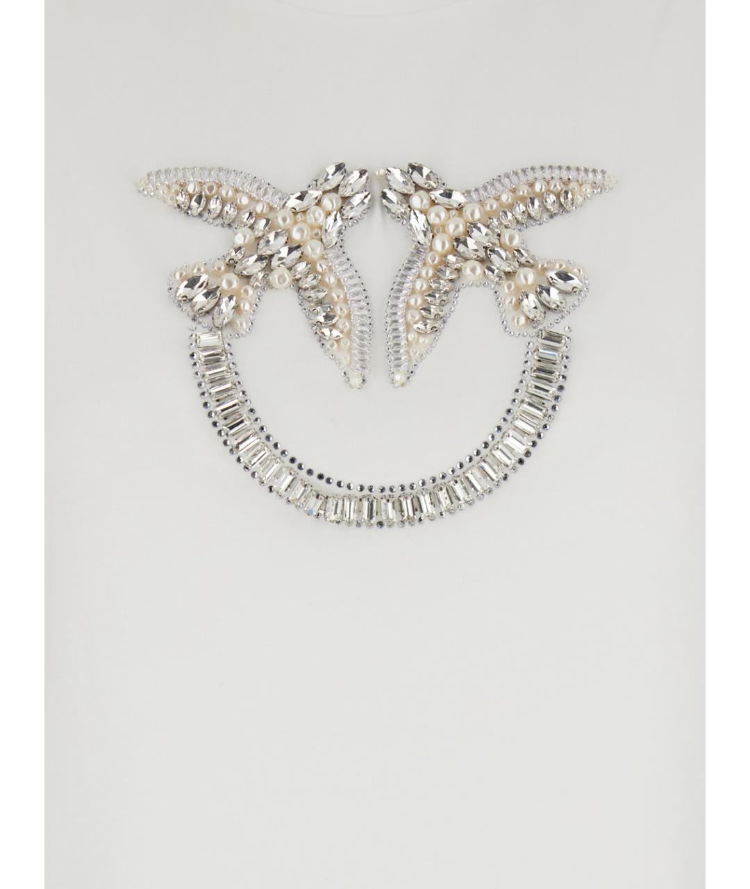 PINKO Белая хлопковая футболка, фото 3