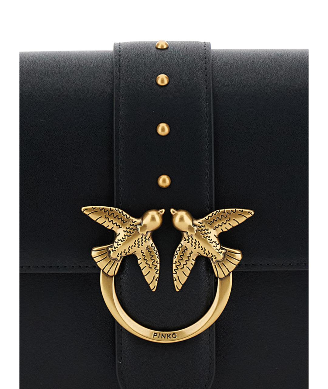 PINKO Черная кожаная сумка через плечо, фото 3
