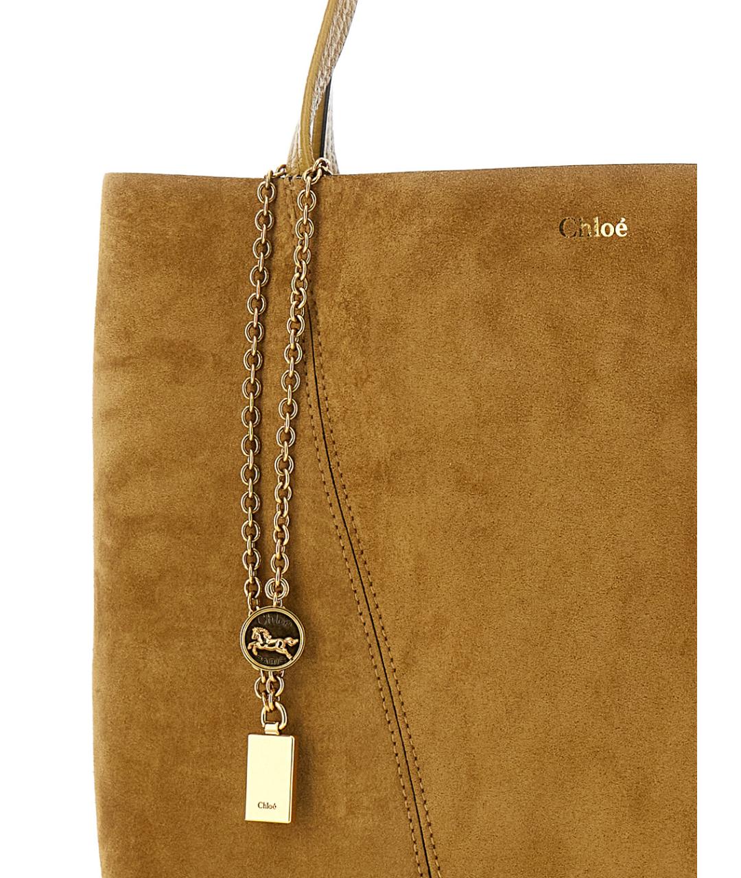 CHLOE Бежевая замшевая сумка через плечо, фото 3