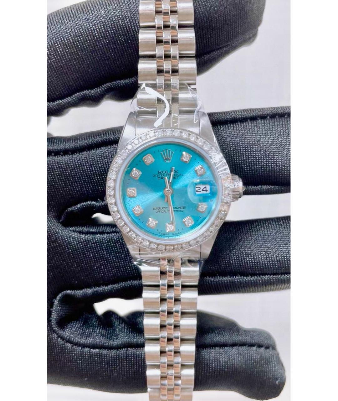 ROLEX Бирюзовые часы, фото 4