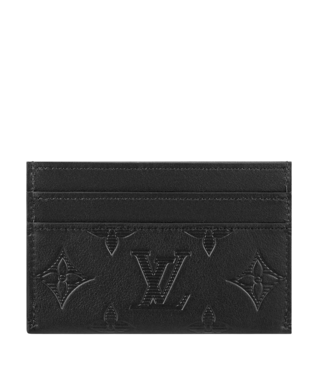LOUIS VUITTON Черный кожаный кардхолдер, фото 1
