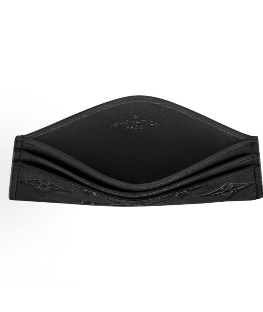 LOUIS VUITTON Черный кожаный кардхолдер, фото 2