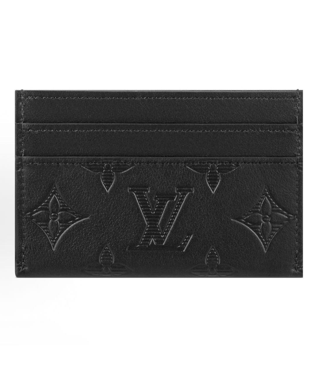 LOUIS VUITTON Черный кожаный кардхолдер, фото 4
