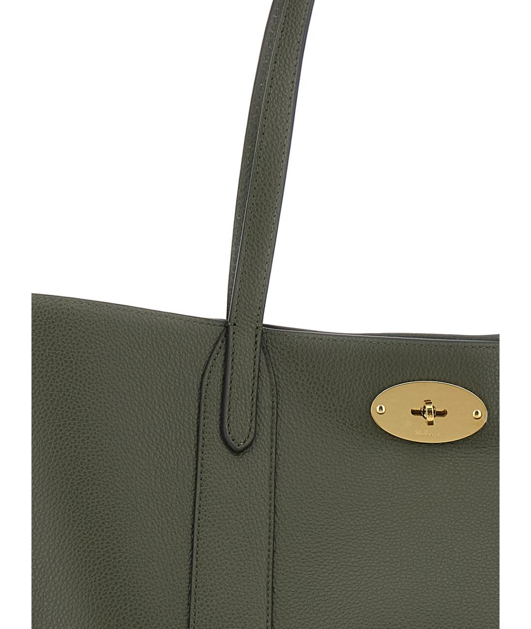 MULBERRY Зеленая кожаная сумка тоут, фото 3