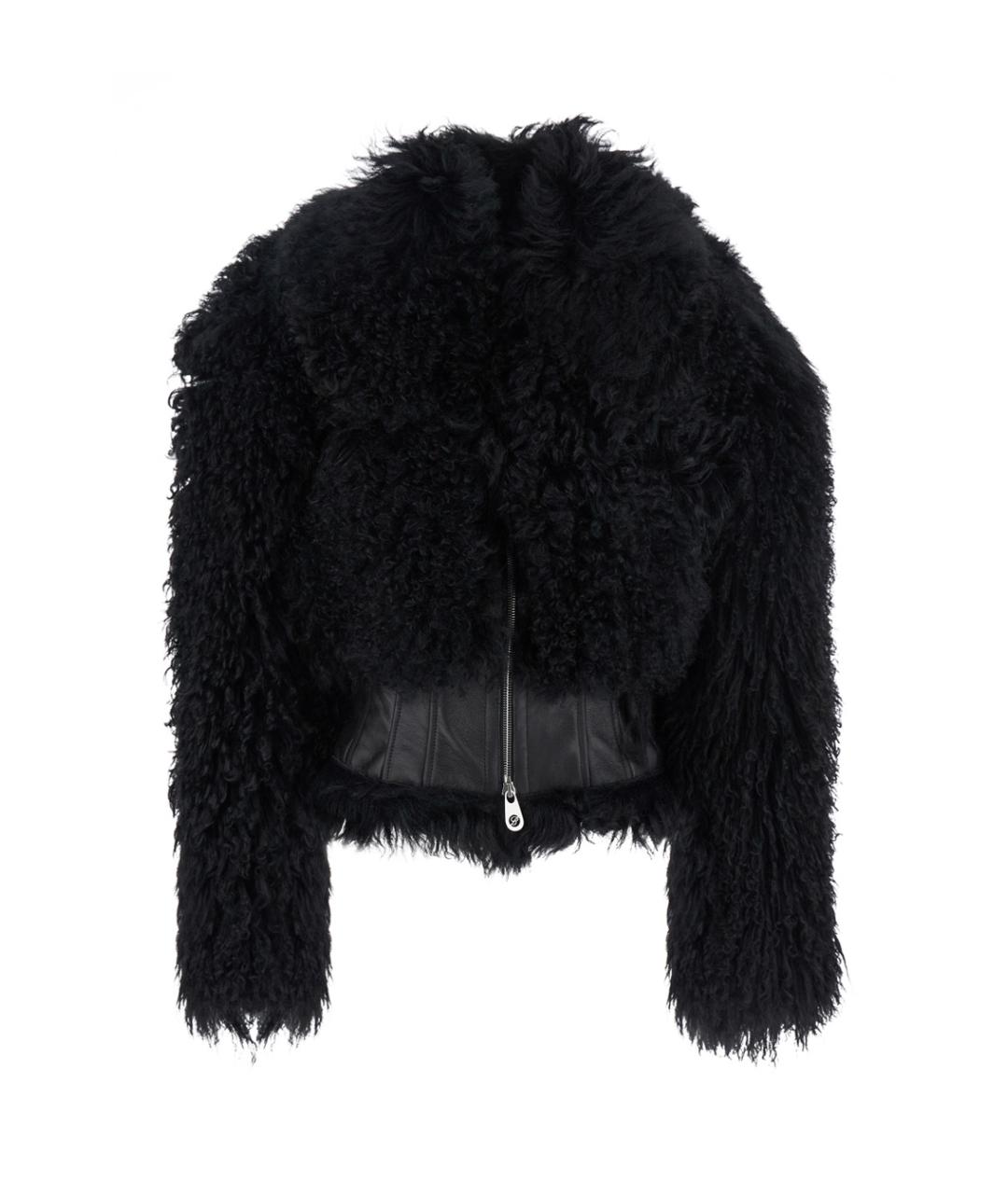 BLUMARINE Черная меховая шуба, фото 1
