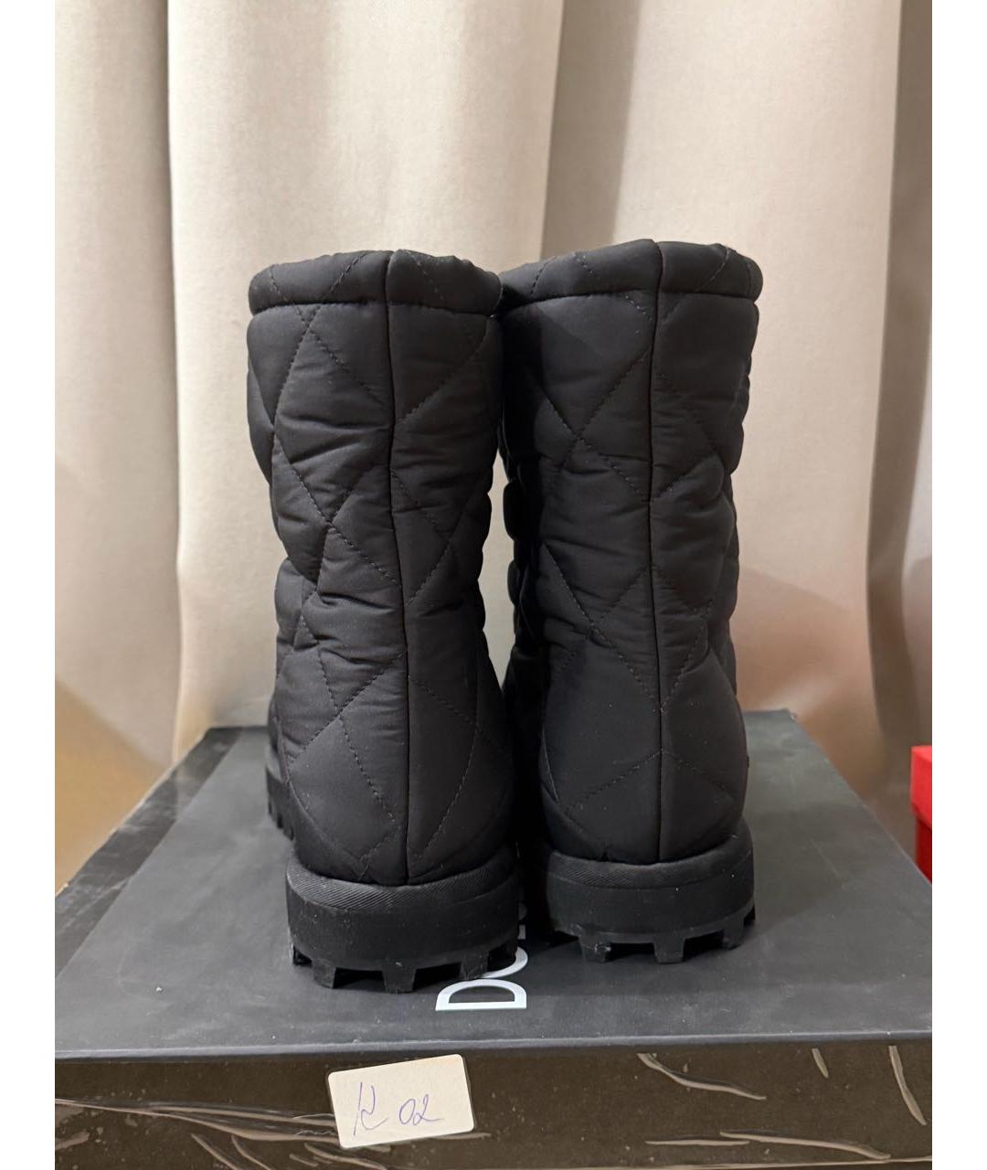 DOLCE&GABBANA Черные текстильные высокие ботинки, фото 4