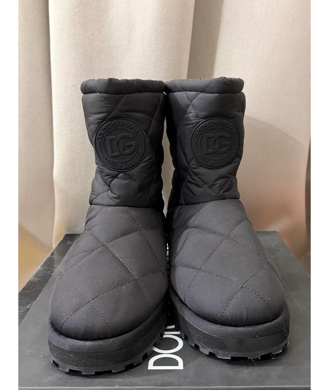 DOLCE&GABBANA Черные текстильные высокие ботинки, фото 3