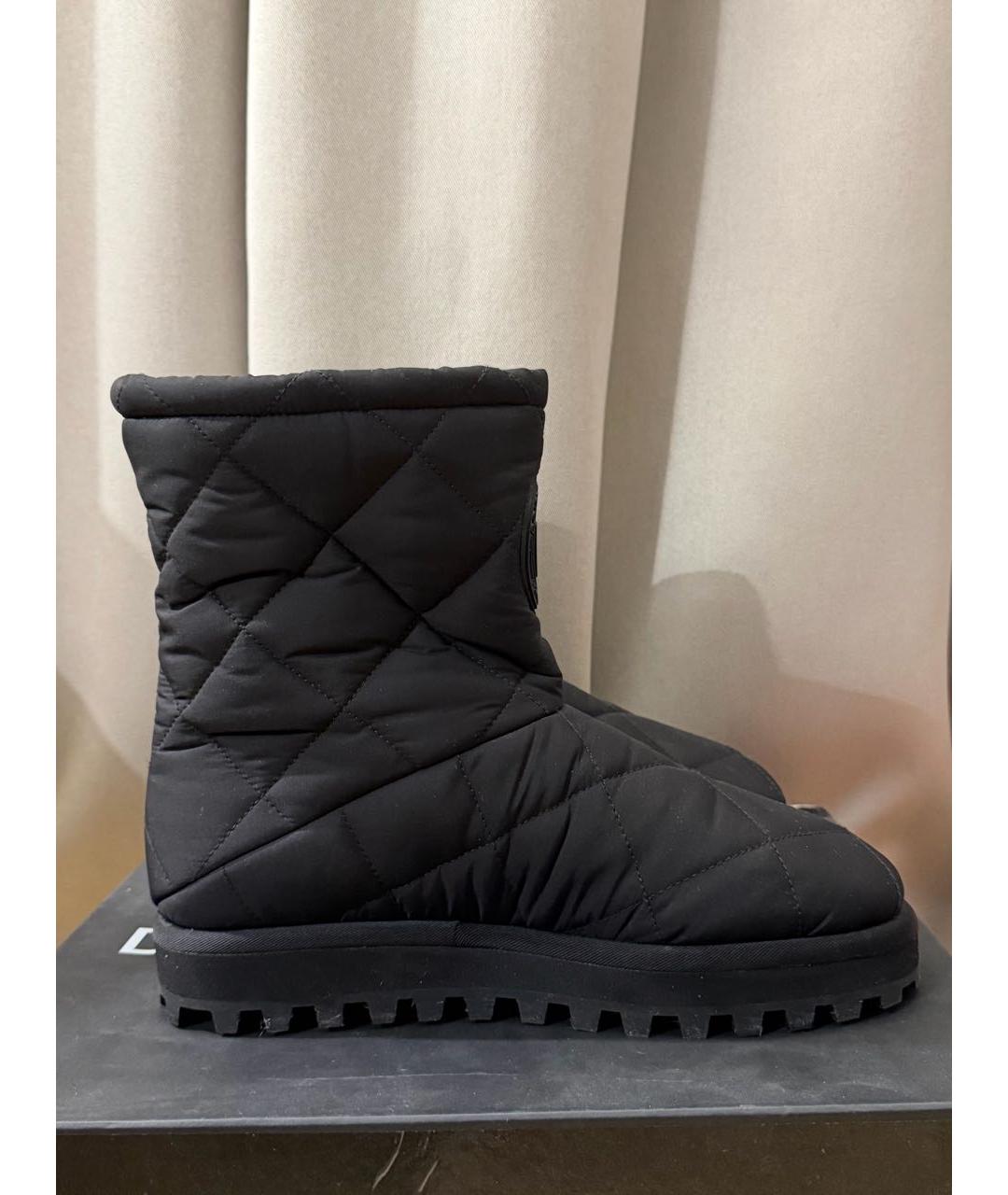 DOLCE&GABBANA Черные текстильные высокие ботинки, фото 5