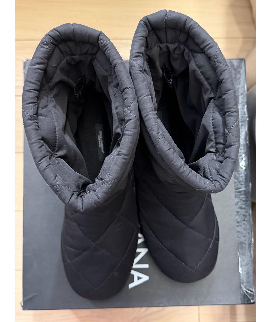 DOLCE&GABBANA Черные текстильные высокие ботинки, фото 2