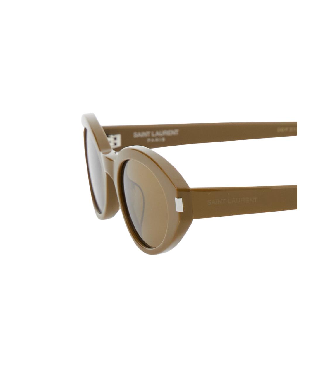 SAINT LAURENT Коричневые пластиковые солнцезащитные очки, фото 3