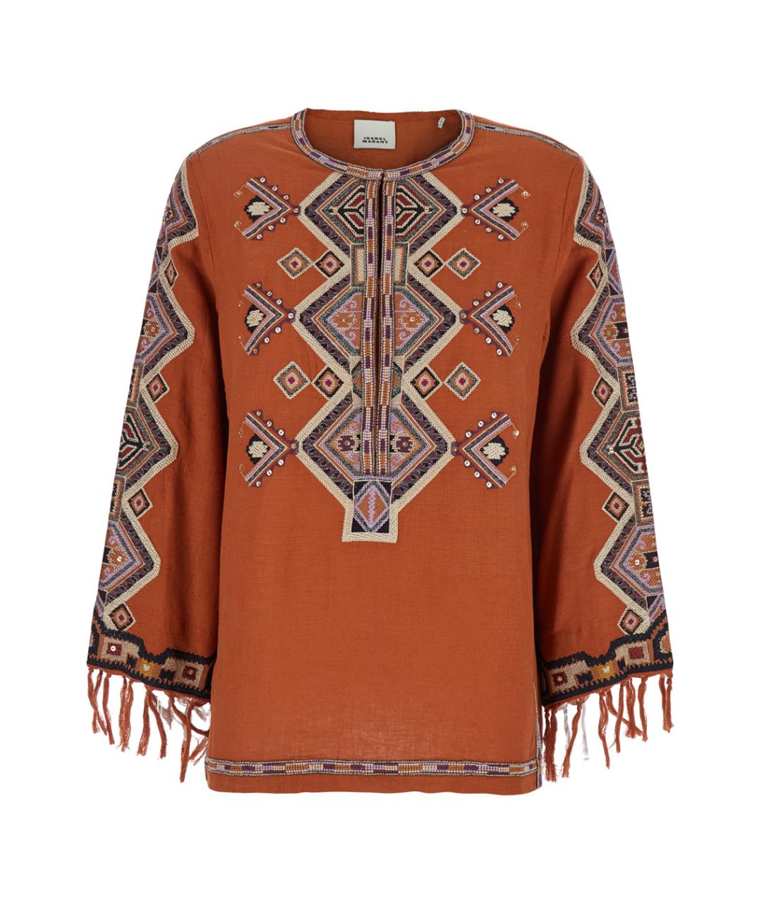 ISABEL MARANT Оранжевая шелковая блузы, фото 1