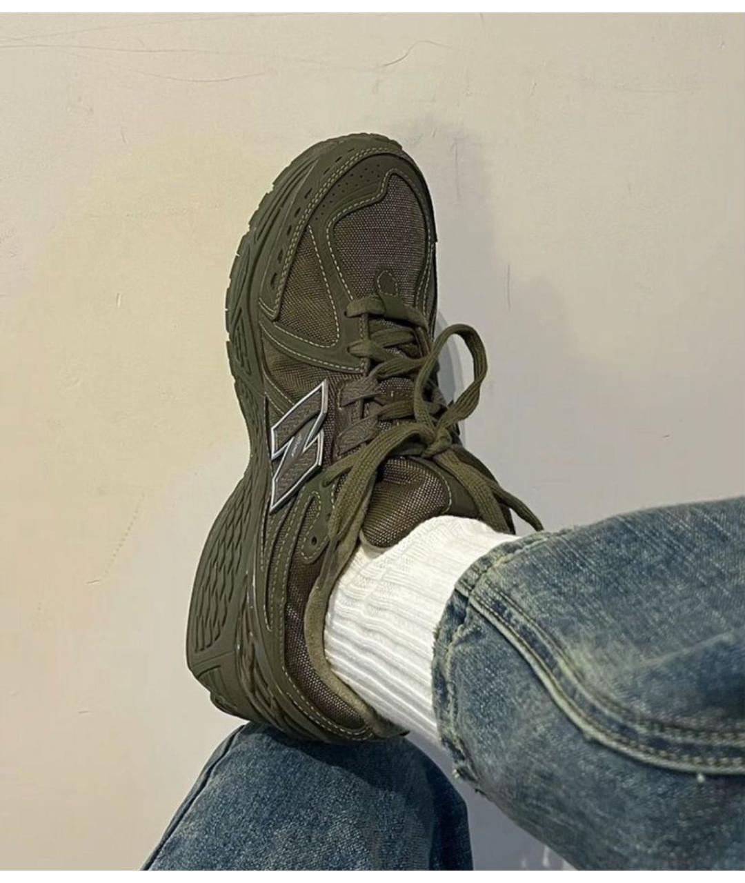 NEW BALANCE Хаки замшевые низкие кроссовки / кеды, фото 4