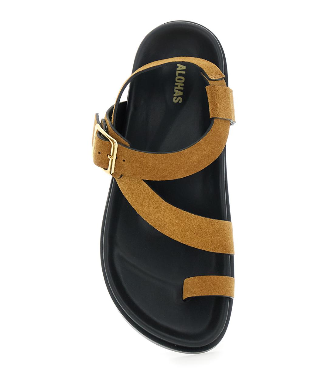 ALOHAS Коричневые замшевые босоножки, фото 4