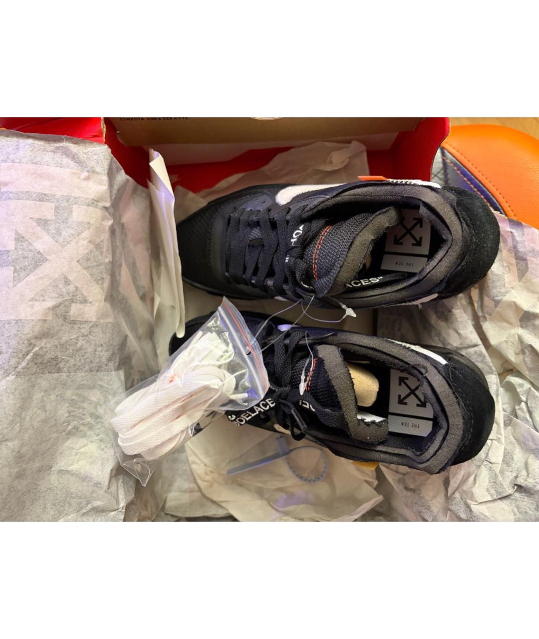 NIKE X OFF-WHITE Черные кожаные кроссовки, фото 3