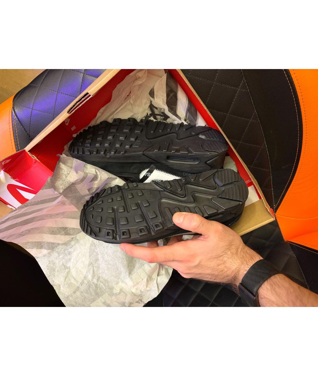 NIKE X OFF-WHITE Черные кожаные кроссовки, фото 4