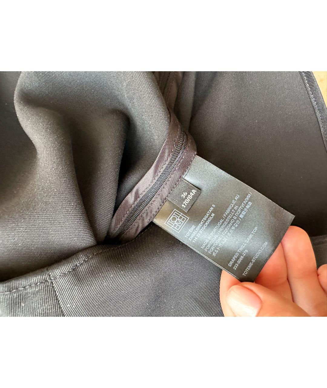 TOTEME Черная полиэстеровая майка, фото 7