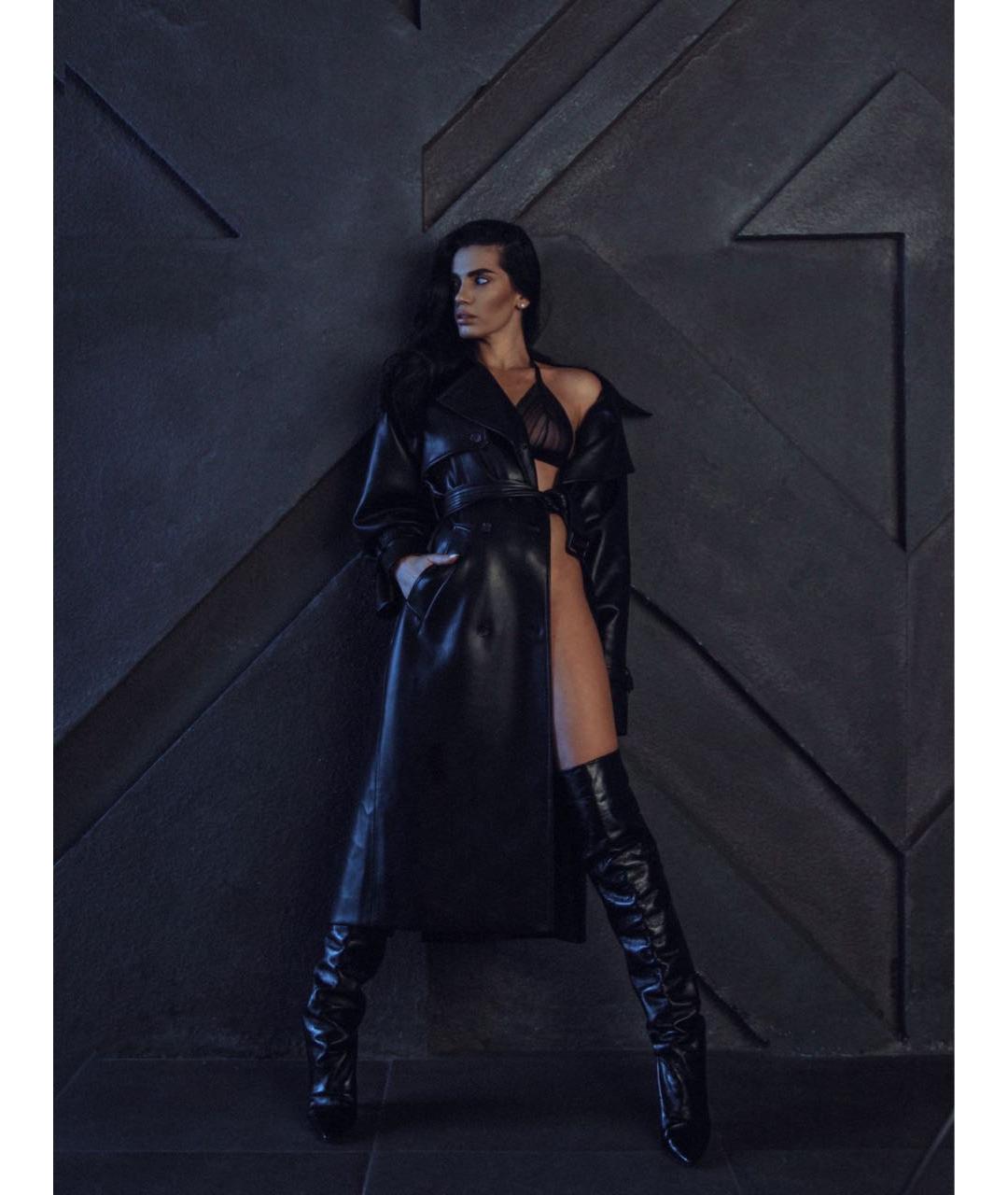 SAINT LAURENT Черные кожаные ботфорты, фото 7