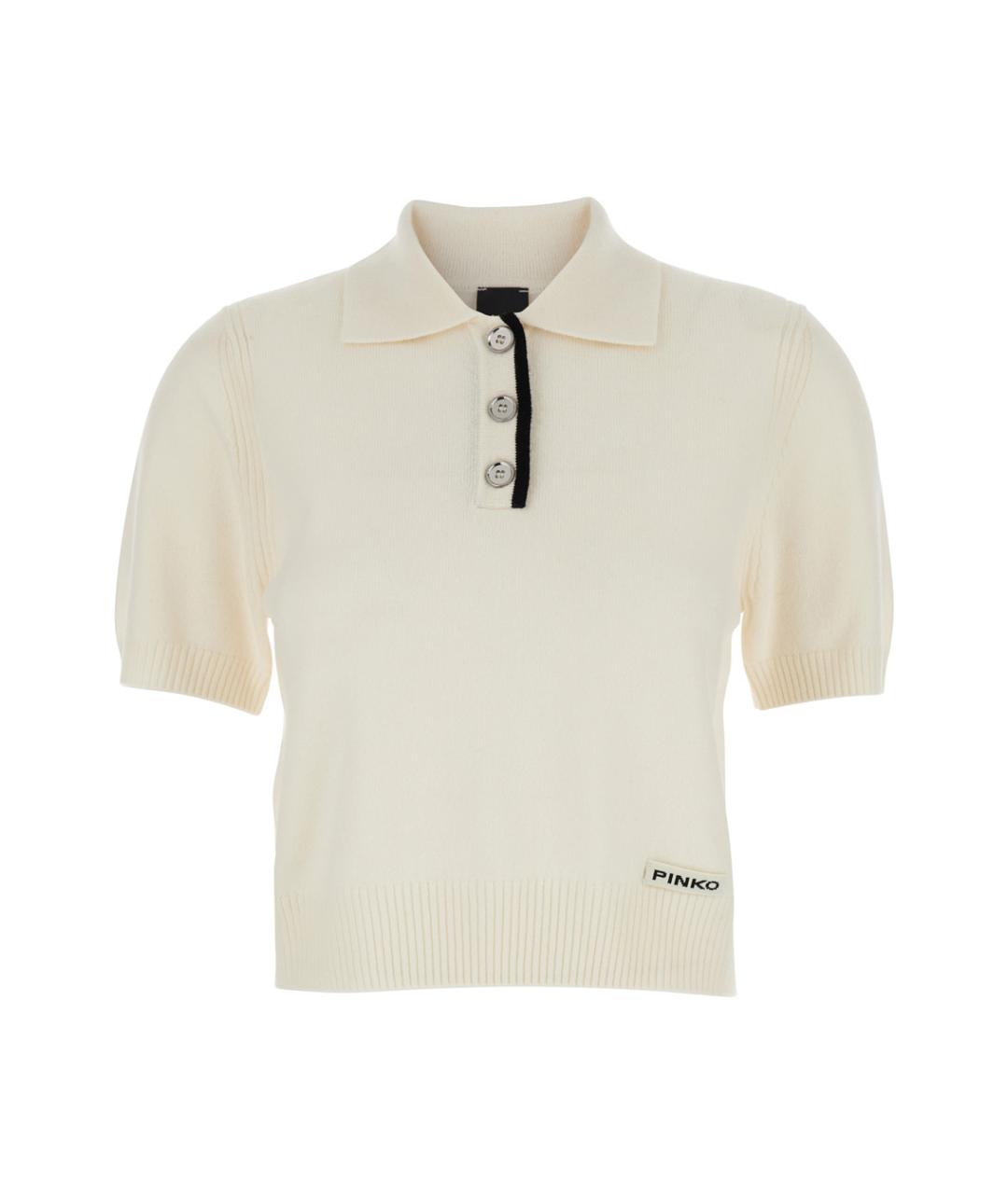 PINKO Белая шерстяная футболка, фото 1