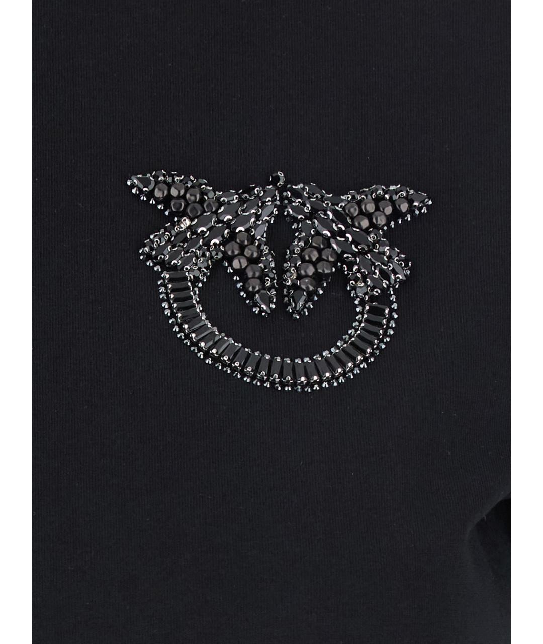 PINKO Черная хлопковая футболка, фото 3