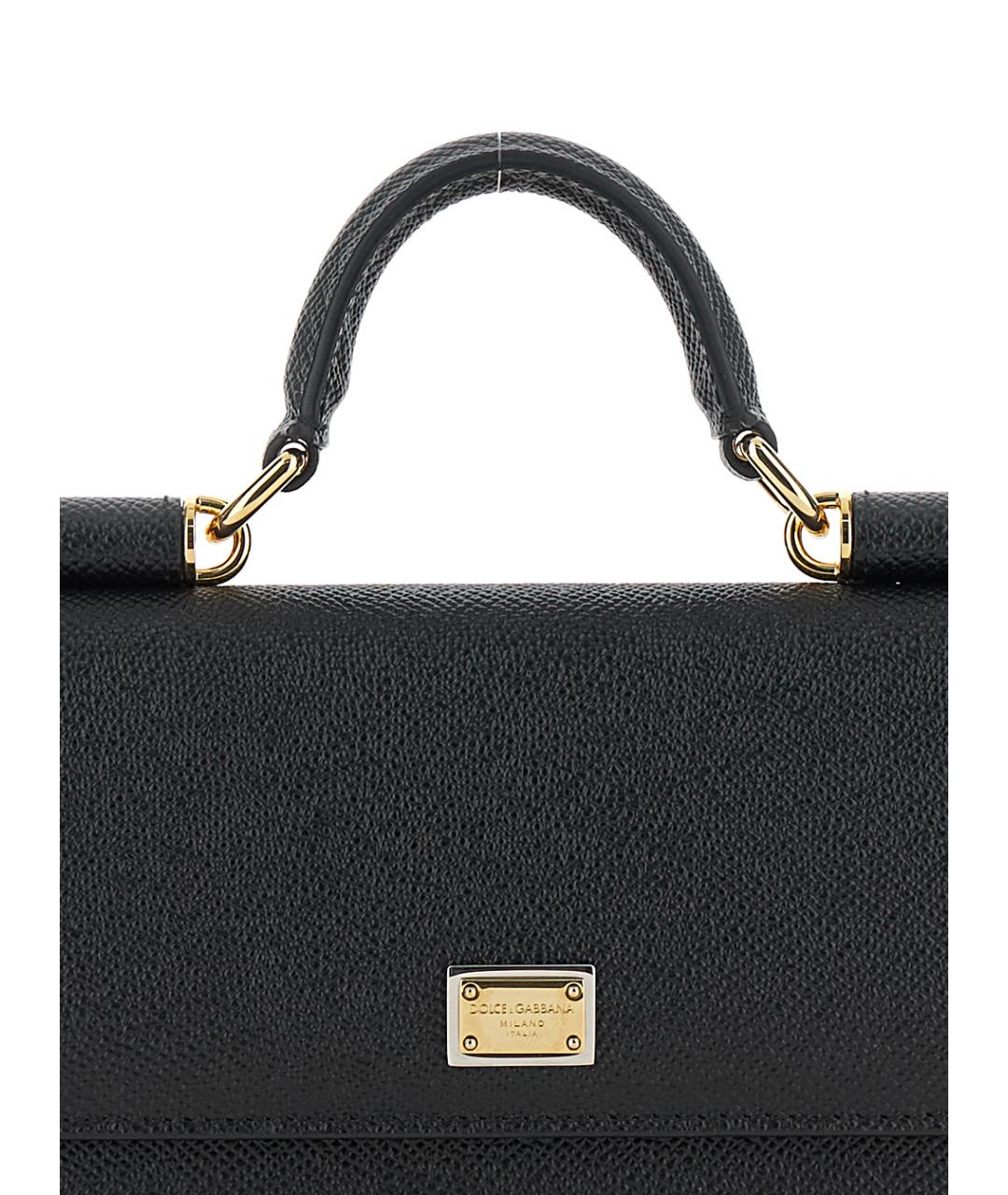 DOLCE&GABBANA Черная кожаная сумка через плечо, фото 3