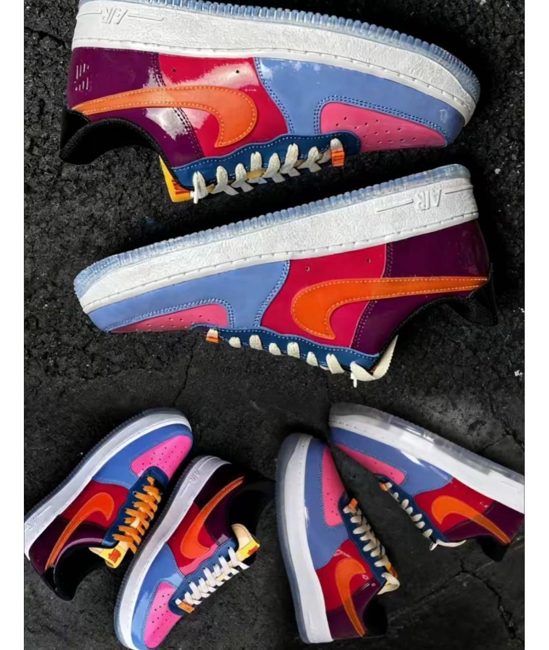 NIKE Мульти низкие кроссовки / кеды из лакированной кожи, фото 2