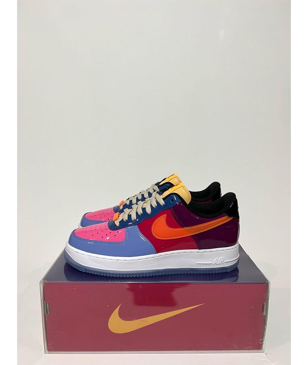 NIKE Мульти низкие кроссовки / кеды из лакированной кожи, фото 3