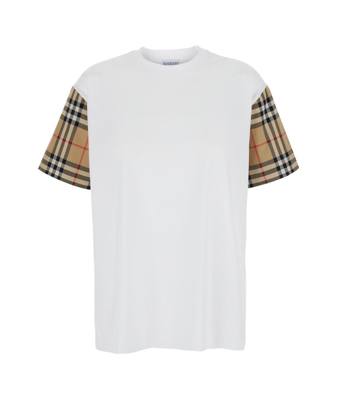 BURBERRY Белая хлопковая футболка, фото 1