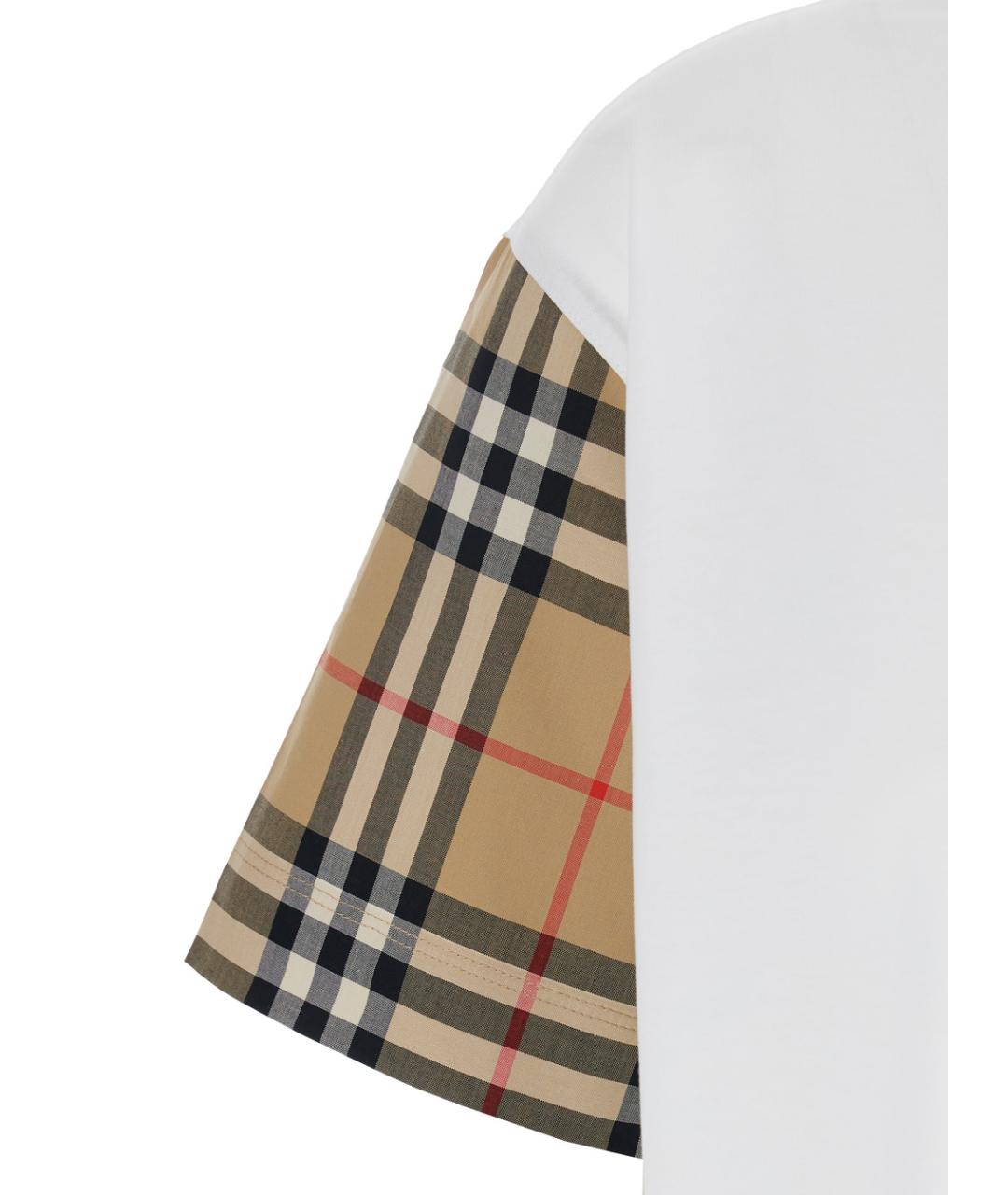 BURBERRY Белая хлопковая футболка, фото 3