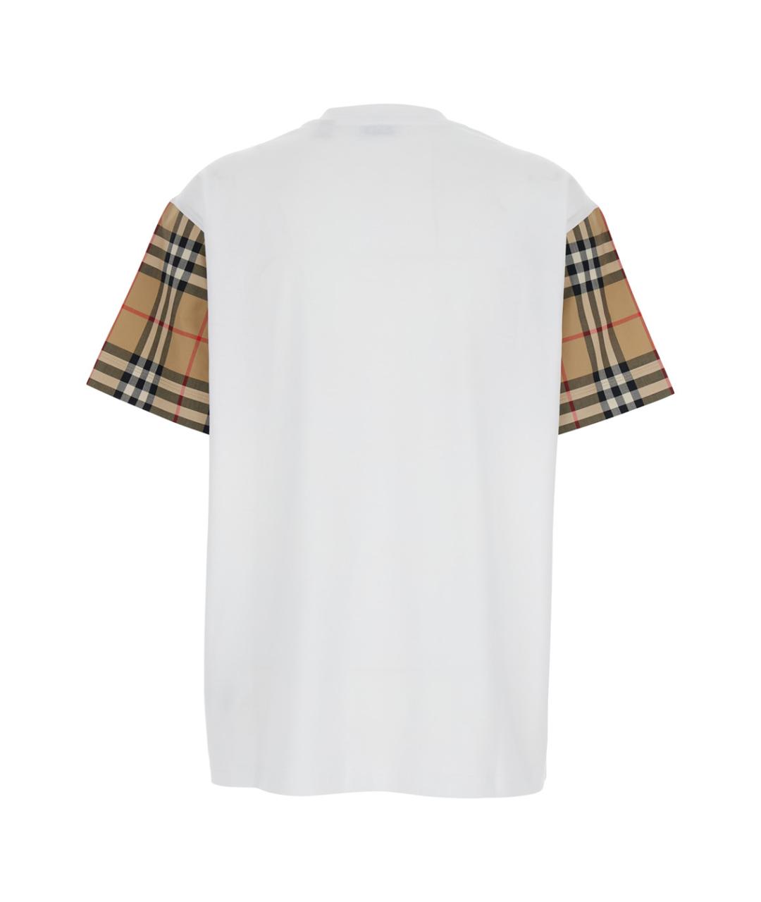 BURBERRY Белая хлопковая футболка, фото 2