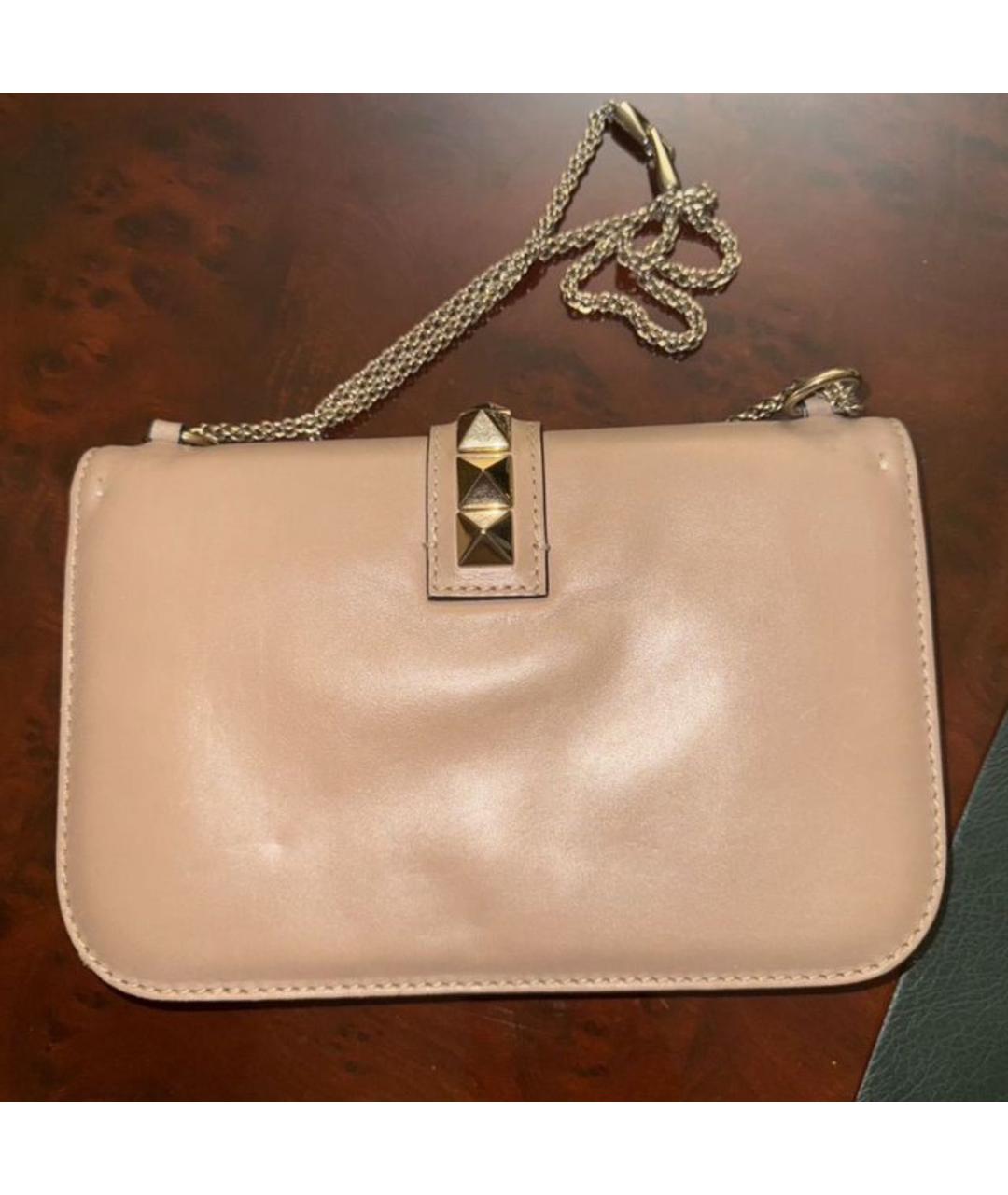 VALENTINO Бежевая кожаная сумка через плечо, фото 2