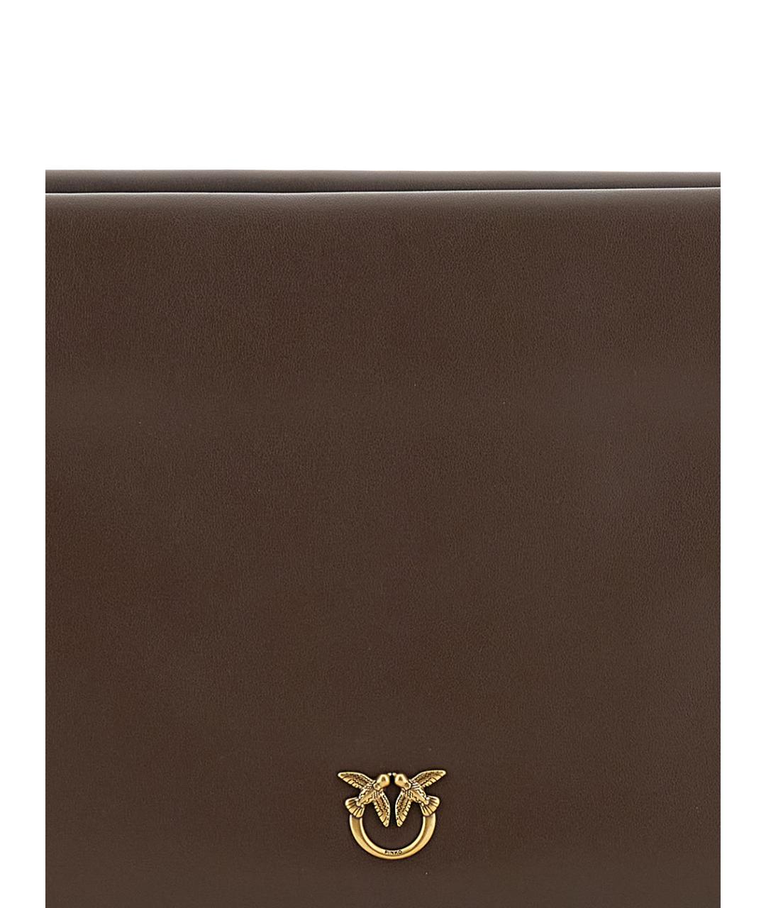 PINKO Коричневая кожаная сумка через плечо, фото 3
