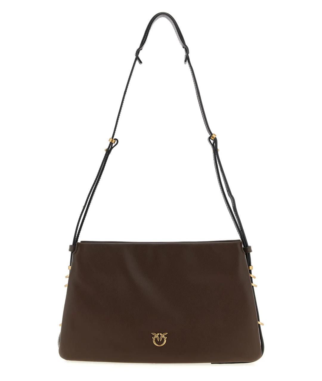 PINKO Коричневая кожаная сумка через плечо, фото 1