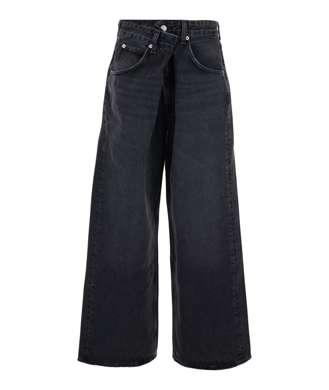 AGOLDE Черные хлопковые джинсы клеш, фото 1